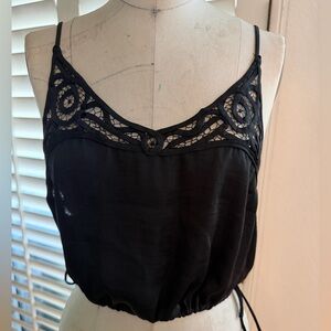 Black Lace Trim Cami Top